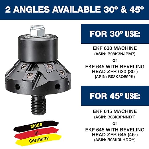 C.S. Unitec EKF 630 Portable Heavy-Duty Power Chamfering Tool/Beveling Machine for 30 Degree Weld Seams and Chamfer Up to 9/16"" Bevel Width, 2300 Watts (19.1 Amp) - Made in Germany"