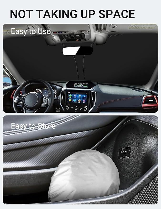 Proadsy Windshield Sun Shade for Subaru Forester 2019-2024 2025 4-Layer Front SUV, Crossover, Base, Premium, Sport, Limited Accessories Foldable Front Sunshade Protector Blocks UV Rays Keep Car Cooler