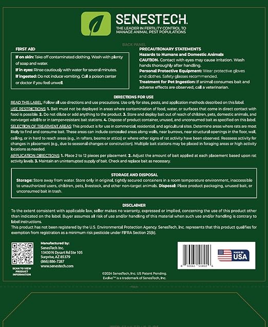 Evolve Rat Birth Control Soft Bait Sausages – 1.5 lbs | Scientifically Proven Rat Population Control | Not a Poison, Eco-Conscious, Long-Term Population Management