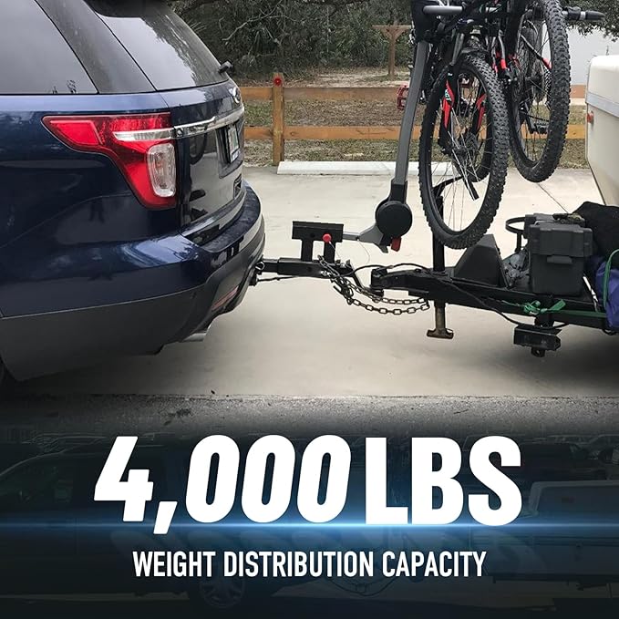 Dual Hitch Extender, 2 Inch Hitch Extension, Drop-Rise Tow Trailer Hitch Adapter, 4000 LBS Capacity Double Receiver Extender Fits Standard 2" Class III & IV Receivers for Cargo Carrier Bike