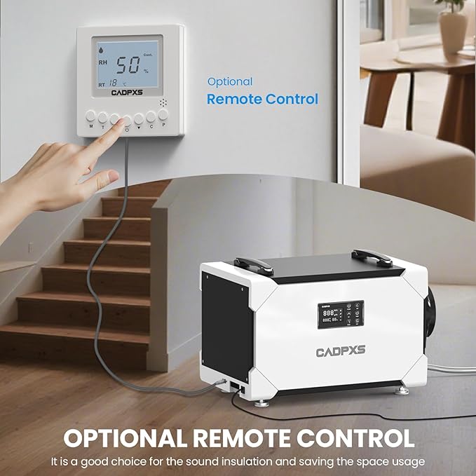 CADPXS Crawlspace Dehumidifier with Pump and Drain Hose, 145 Pints Commercial-Grade Dehumidifier for Crawl Spaces, Basements, Industrial and Water Damage Use, Large Capacity, Auto Defrost, cETL