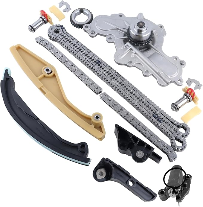 Timing Chain Kit Water Pump Fit For 2011-2019 Ford Edge Explorer F-150 Mustang Taurus Transit-150；2011-2016 LINCOLN MKS MKX MKZ 3.5L 3.7L V6 3496cc 3726cc BL3Z-6268-A, AT4Z-6268-A