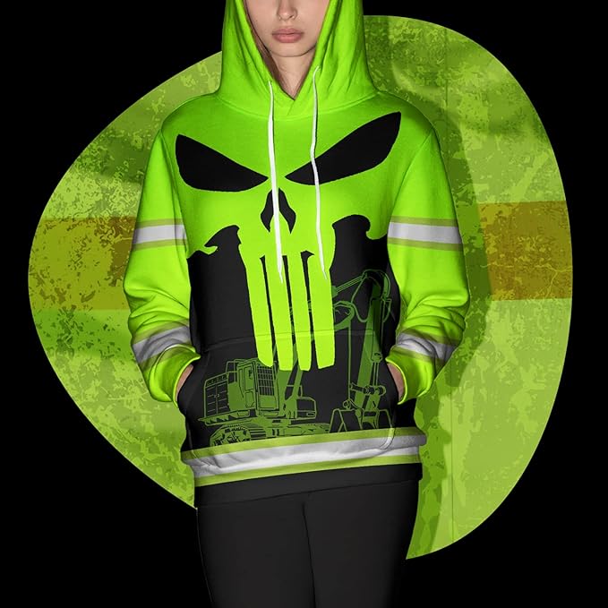 Matedecor High Visibility Hi Vis Hoodie for Men - Jobs Collection Custom Name Class 3 Reflective Safety Workwear