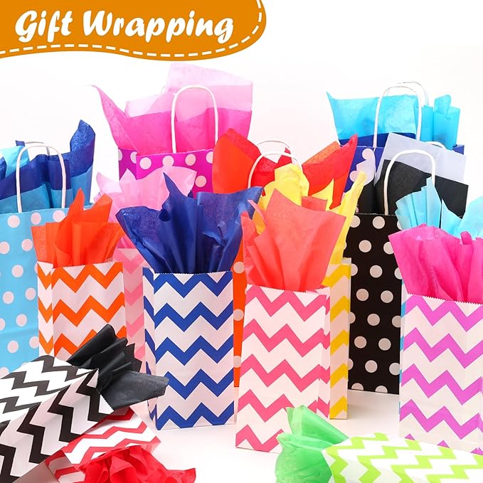 200 Sheets Tissue Paper, 20 Colors 14" X 20" Tissue Papers for Gift Bags Birthday Party Flower Decoration, Colored Tissue Paper Bulk for Packaging