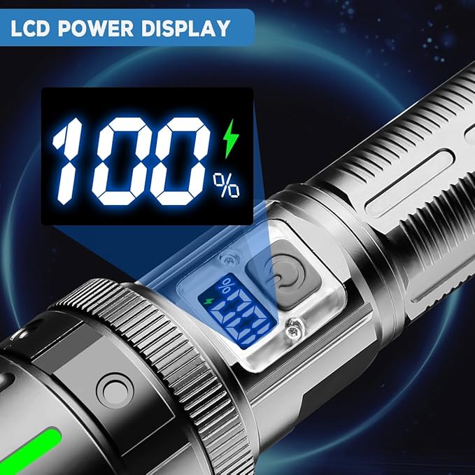 4 Pack High Lumens Rechargeable Flashlight - 30W Super Bright LED Torch, 5 Modes Long Range 3280ft Waterproof Powerful Flash Light for Home Camping Emergencies