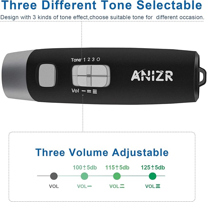 ANIZR Electronic Whistles with Lanyard,Adjustable 3 Tone & 3 High Volume Hand Emergency Whistle Basketball Referee Whistle for Coach,Teacher,Police,Outdoor Camping Boating Hiking(with Battery)