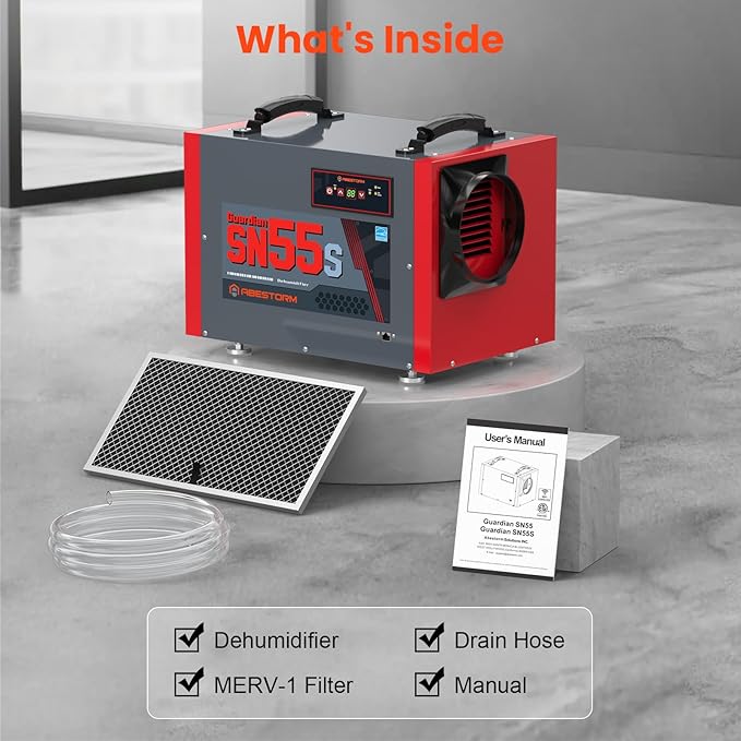 Abestorm Commercial Dehumidifier for Crawlspace, Basement, Large Space (120 Pints)