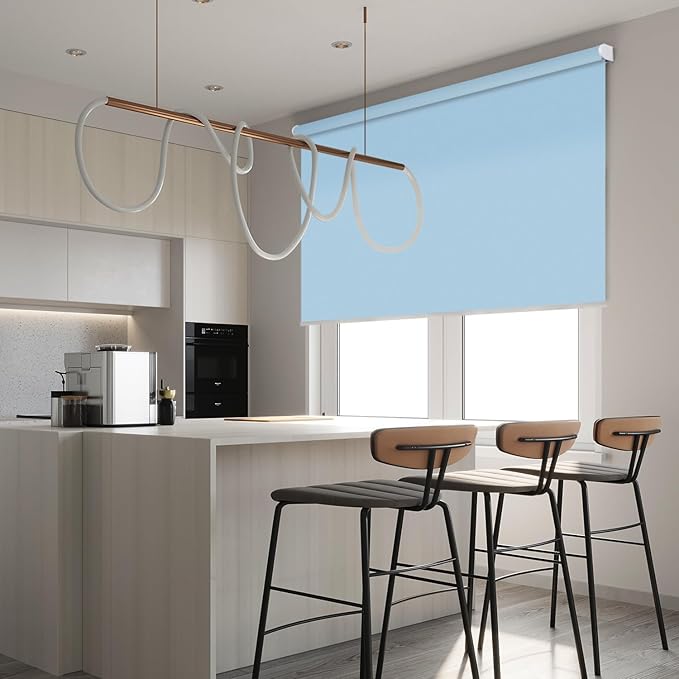 ZSHINE Motorized Blackout Window Blinds Customize Width (23-95 Inches) Remote Control Wireless and Rechargeable Roller Shades Blinds for Windows, Home, Office, Hotel, Club, Restaurant (82010L)