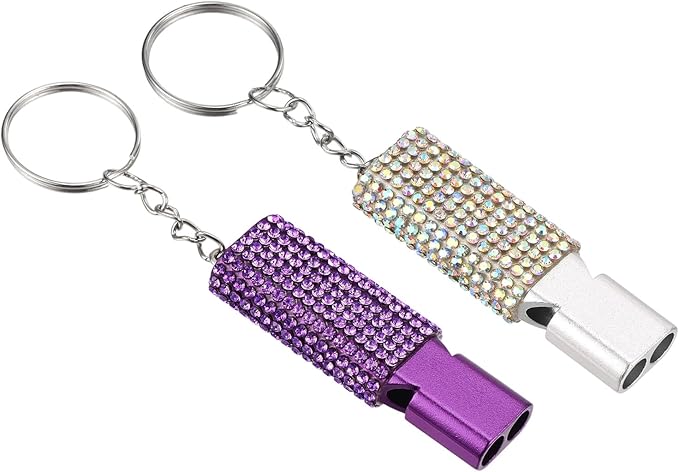PATIKIL Emergency Whistle with Keychain, Bling Safety Survival Whistles Rescue Signaling Loud for Outdoor Camping Hiking Boating Hunting Fishing