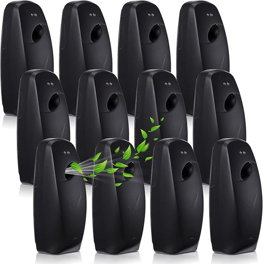 Maxcheck 12 Pcs Automatic Air Freshener Spray Dispenser Automatic Spray Dispenser for Bathroom Battery Operated Free Standing or Wall Mounted Restroom Bedroom Sprayer(Black)