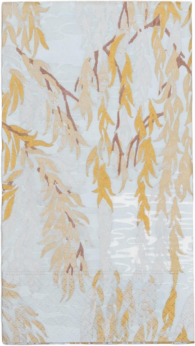 Caspari Willows Silver Guest Towels - includes 15 Guest Towels