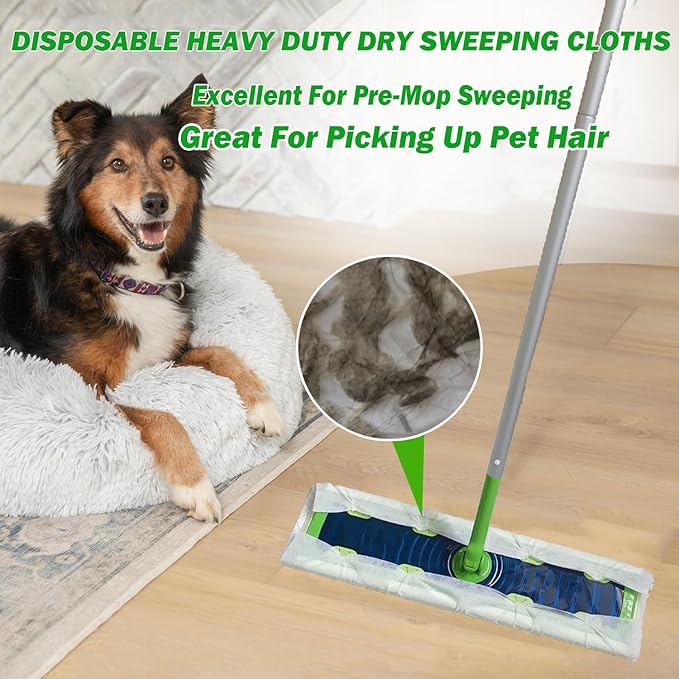 XL Heavy Duty Dry Sweeping Cloth for Swiffer Sweeper XL Mop, XL Disposable Dry Cloth Refills, Pet Hair Dust XL Dry Pad Refills, Extra Large Dry Floor Cloths for Floor Mopping and Cleaning, 30 Count