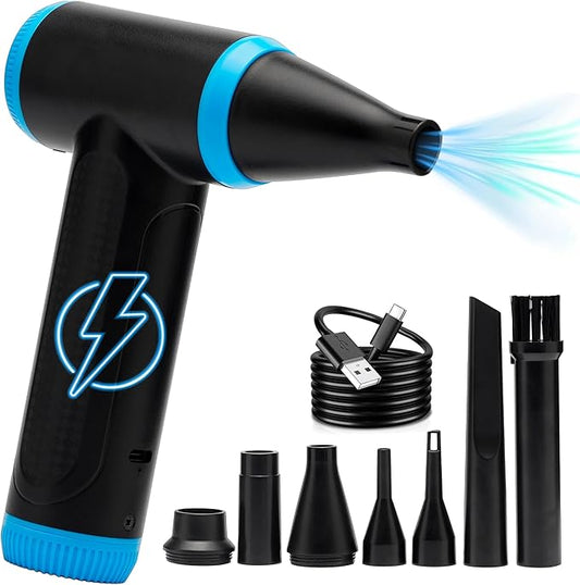 Compressed Air Duster 150000 RPM - Computer Keyboard Cleaner - Jet Dry Mini Air Blower Gun for Car Drying - Electric Canned Air Duster for Computers - Portable Car Dryer Air Blower Fan