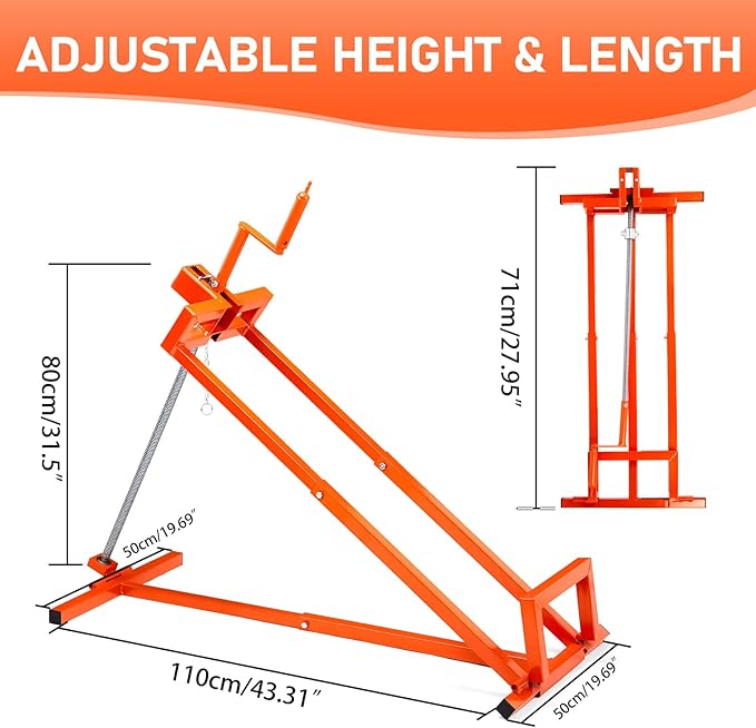 SUNROAD Lawn Mower Lift Jack,Telescopic Maintenance Lawn Mower Jack for Garden Tractors & Riding Lawn Mowers, 880 Lbs Weight Capacity Mower Lift with Manual Handle and Power Tool Extension Handle