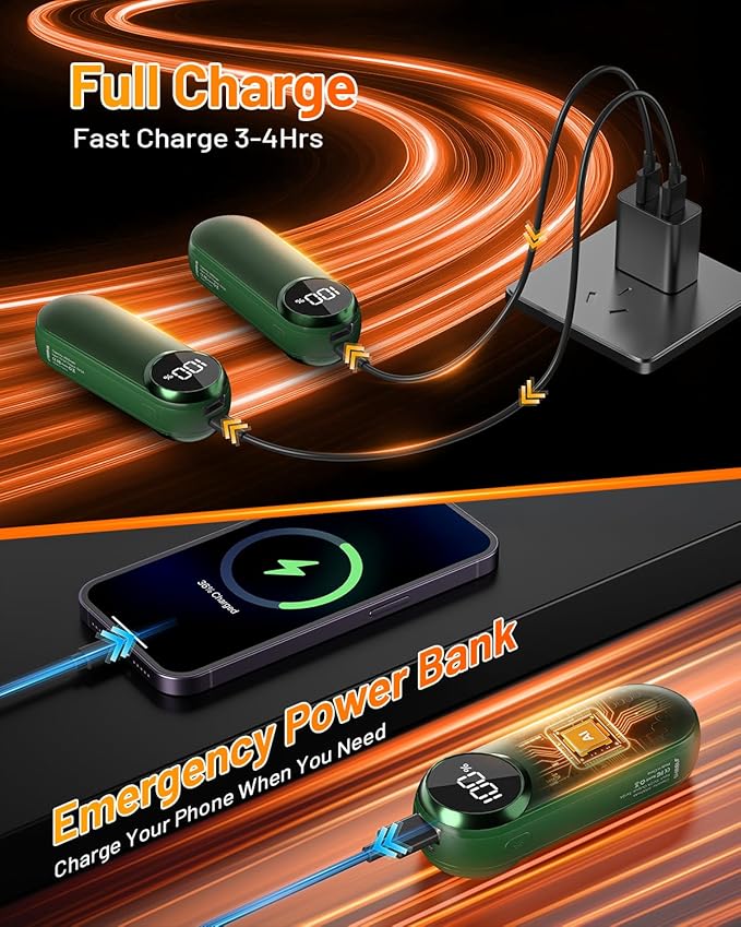Rechargeable Hand Warmers 2 Pack - Magnetic AI Electric Hot Hands with LED Light, 3 Heat Settings Double Sided, 15H Battery Life, Portable Electric Heater for Outdoor，Hunting Camping ， Christmas Gifts