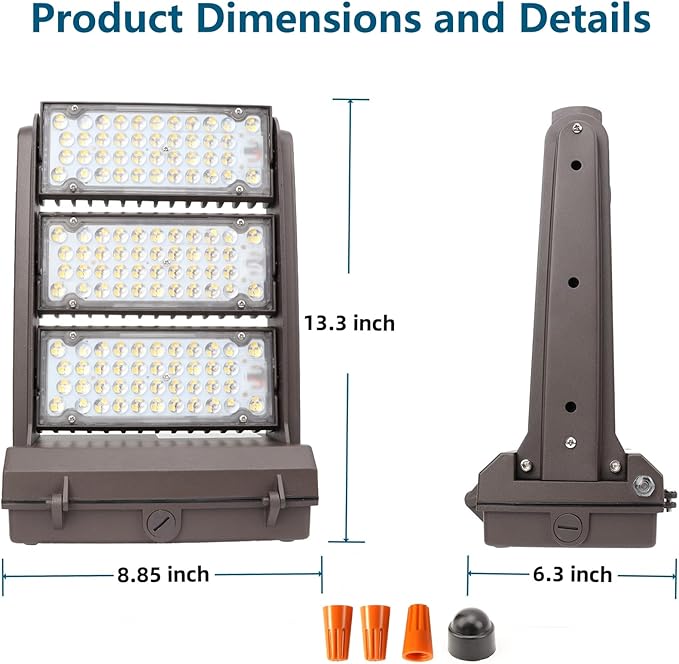 Rotatable 240W LED Wall Pack Light with Dusk to Dawn Photocell, 5000K 33600LM 800-1000W HPS/HID Equiv, ETL Adjustable Head Outdoor LED Wallpack Lighting Fixture for Area Light, Parking,Warehouse