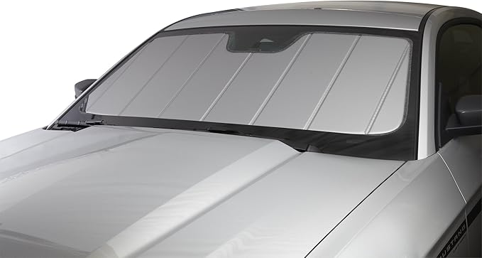Covercraft UVS100 Custom Windshield Sunscreen for 2016-2017 Toyota Tacoma (w/o GoPro Mounted to Windshield) - Silver