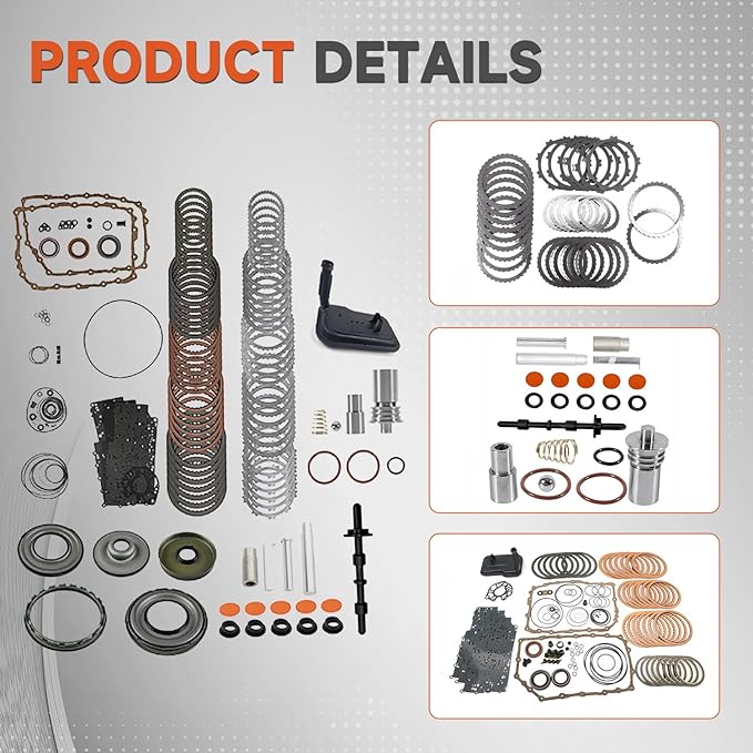 6L90 6L90E 6L80 6L80E Transmission Master Rebuild Kit for Chevy Camaro Corvette Silverado Suburban 08-17 for Cadillac Escalade STS 06-Up for GMC Sierra 1500 2500 3500 Filter Friction Plates