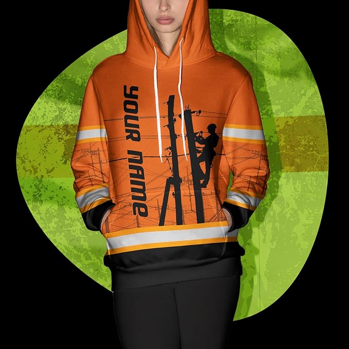 Matedecor High Visibility Hi Vis Hoodie for Men - Jobs Collection Custom Name Class 3 Reflective Safety Workwear