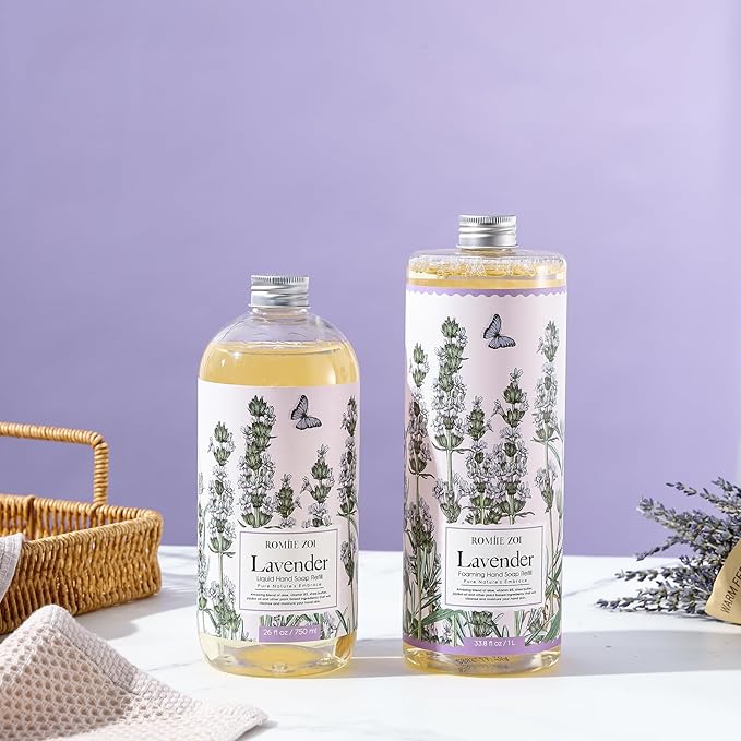 ROMIIE ZOI Liquid Hand Soap Refill, Lavender, Gentle & Moisturizing Formula, 750 ML/ 26 FL OZ
