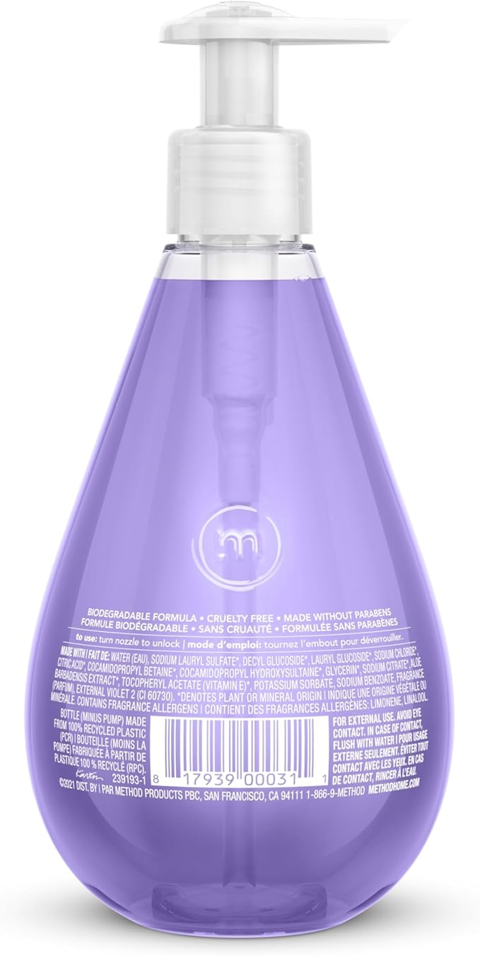 Method Gel Hand Wash, French Lavender, 12 fl oz (Pack of 6)