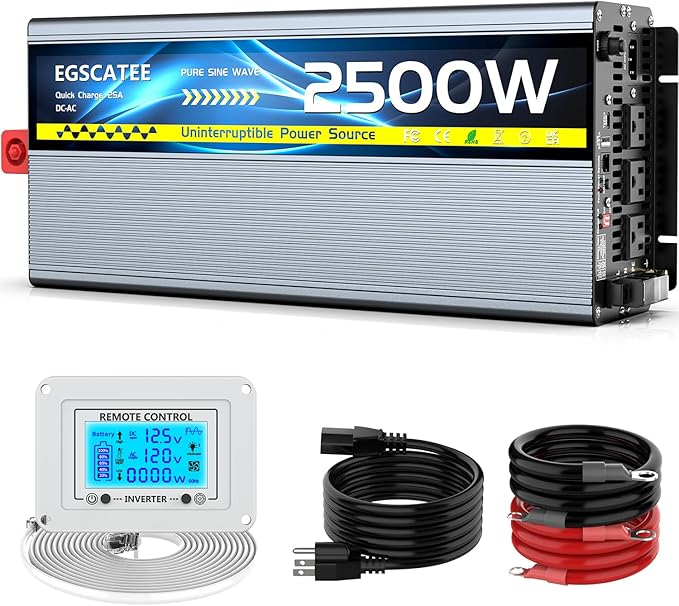 Sump Pump Battery Backup System, Safe Back Up System for Emergency and Power Outage, Sump Pump Backup Power Supply with LCD Screen Remote Controller, Auto Switching