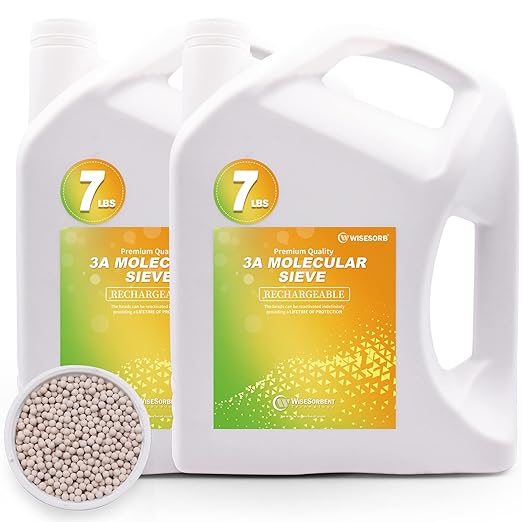 14 LBS 3A Molecular Sieve Desiccant Beads, Reusable Dessicant Dehumidifiers Desiccant Moisture Absorber, 2 Pack of 7 LBS