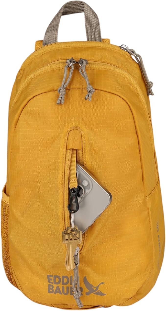 Eddie Bauer Stowaway Packable Sling Bag | Foldable | Travel | Outdoor | Lightweight | Compact | Everyday Carry | Ripstop Nylon | 10L - Field Gold