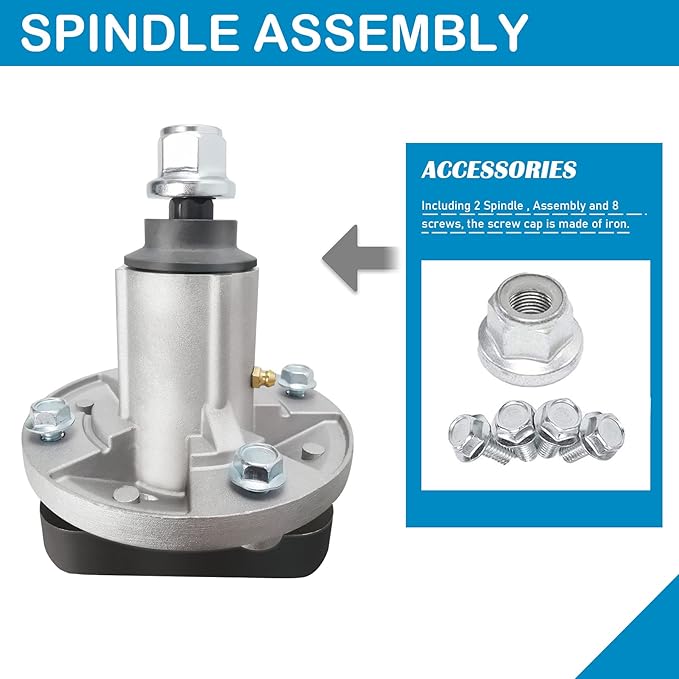 GY20785 GY20050 Spindle Assembly Deck Rebuild Kit with Belt for John Deere GY20995 L100 L108 L110 L111 L118 Includes 2 Spindles 1 Deck Belt GX20072