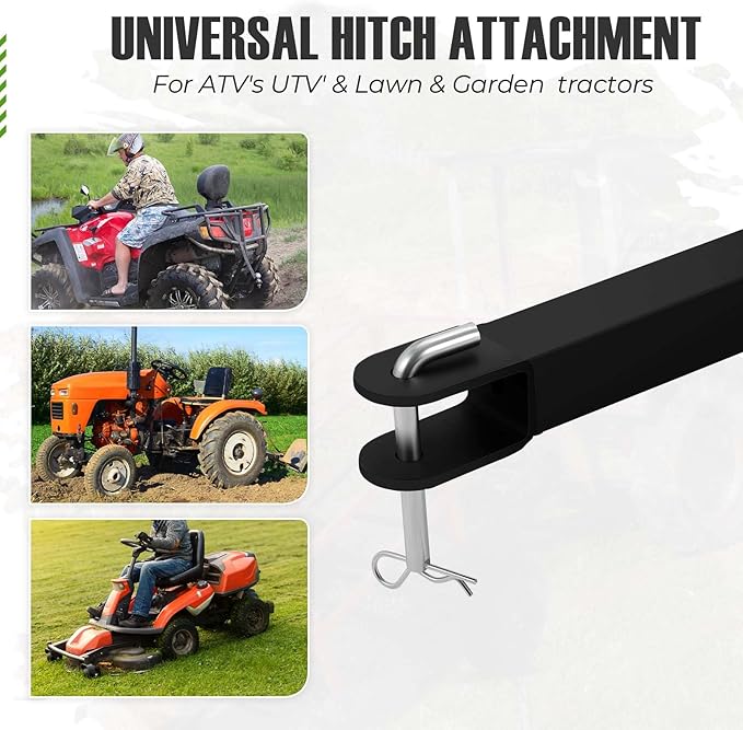 500 LBS Tow Behind ATV Trailer Dump Cart, Heavy Duty Pull Behind Yard Wagon Garden Cart with 2 Wheels, for Tractor, ATV, UTV, Outdoor Lawn Mower