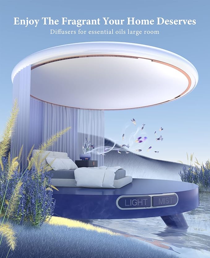 Diffusers for Essential Oils Large Room, 500ml Aromatherapy Diffuser Gradient - Dark Blue