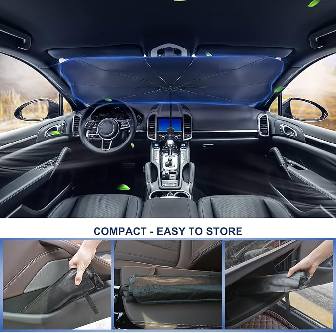 Car Windshield Sun Shade Foldable Car Windshield Sun Shade Umbrella Fit Sedan SUV Pickup Truck Most Vehicles Window Shades Front Windshield Sunshade