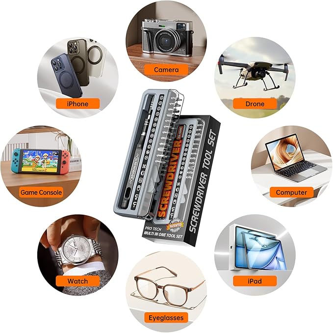 32-in-1 Small Precision Screwdriver Set, Professional Magnetic Mini Repair Tool Kit for Phone, Computer, Watch, Laptop, Macbook, Ring Doorbell, Eyeglass, Electronic,
