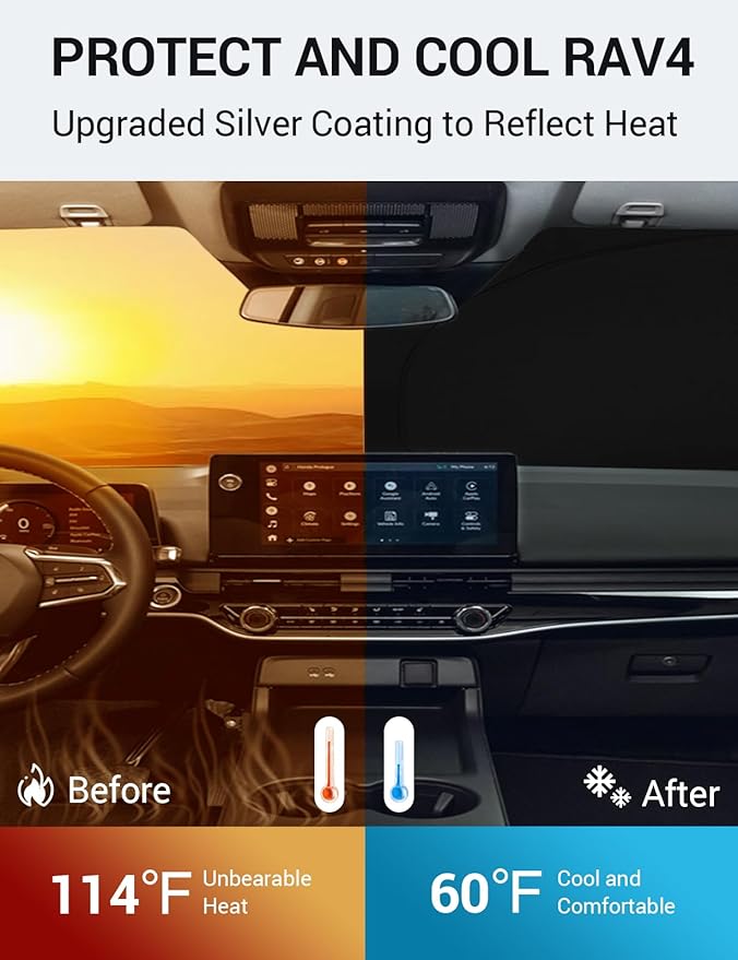 Proadsy 2025 Upgrade Windshield Sun Shade Custom Fit Prologue 2024 2025 2026 Foldable Front Sunshade Protector Sun Visor Blocks UV Rays Keep Car Cooler Accessories