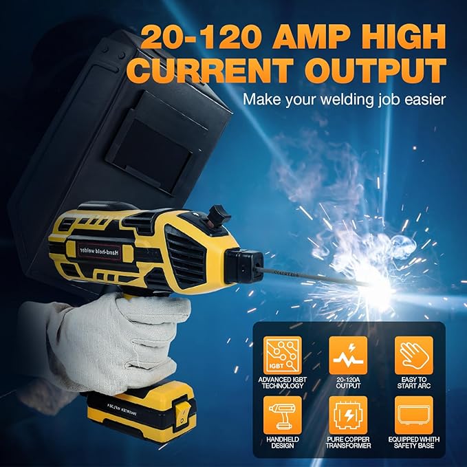 Handheld Welder Machine 110V Portable Welding Handheld with IGBT Inverter 6 Variable Current Adjustment, Handheld ARC Welder Gun for 1/16''-1/8'' Welding Rods