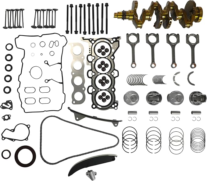 G4NC 2.0 Engine Rebuild Overhaul Kit w/Crankshaft Timing Chain Kit Head Gasket Set & Pistons Fit For Kia Sportage Hyundai Sonata Santa Fe Sport 2.0L 2013-2022