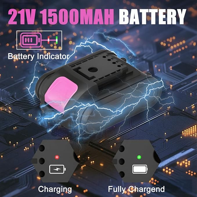 GardenJoy 20v Cordless Drill Set, Power Electric Kit Battery With Charger 30Nm 2-Speed 3/8" Keyless Chuck 24+1 Position Drill Driver screwdriver Bits with LED Electric Work Light Women DIY