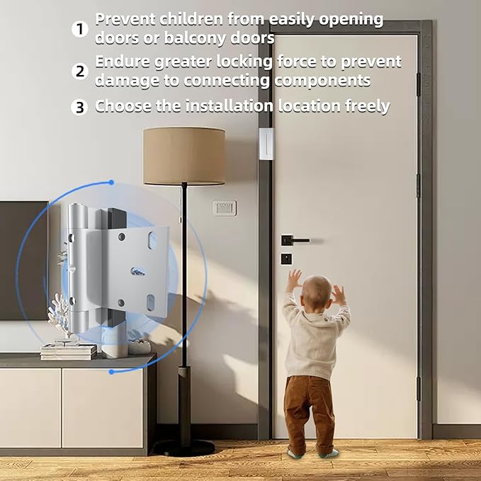 1Pcs Silver Safety Lock Reinforced Buckle Household Aviation Load-Bearing 850 Pounds Special Anti Unlocking Structure Child Safety