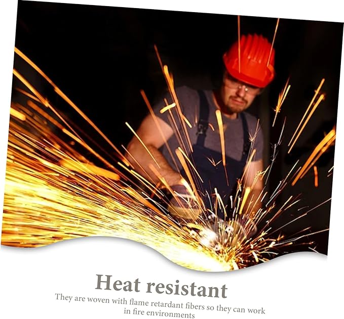 Heat Resistant Welding Gloves Heavy Duty Anti-slip Labor Protective Gear for Men and Women Composite Work Gloves for Camping Bbq Construction Gardening and Outdoor Use Random Color