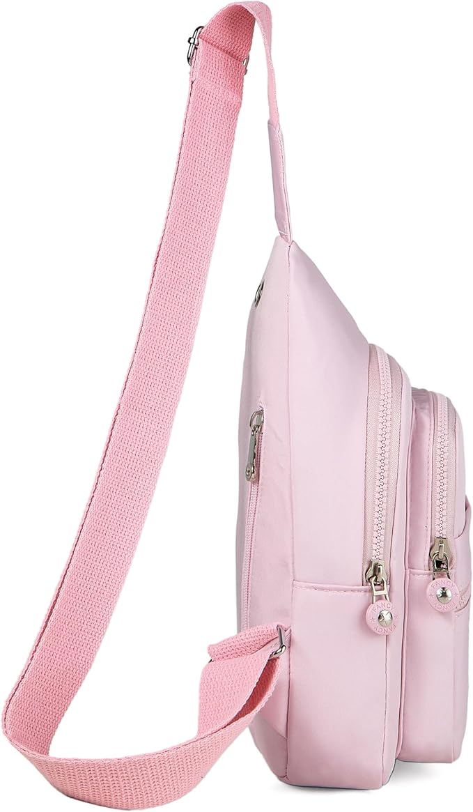 Sling Backpack Crossbody Bags for Women, Small Sling Bag Cross Body Bag for Outdoors Sports Hiking - Pink