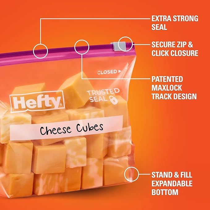Hefty Ultra Strong Tall Kitchen Bags, Clean Day, 25CT + Storage Slider Bag 40CT + Freezer Slider Bag 25CT (Variety Pack)