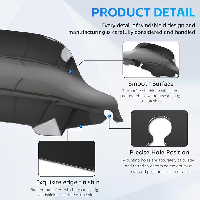 DREAMIZER Wave Windshield Windscreen,Specific Fit Motorcycle Windshield, PC Wind Deflector Compatible with Harley Touring Electra Street Tri Glide 1996 - 2013 (Black 4inch)