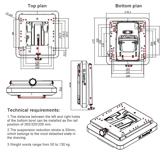 Seat Suspension Kit Without Seat Slider Track for Zero Turn Lawn Mower Tractor Forklift,Compatible with Most Aftermarket Seats,Universal Seat Suspension Kit,Max Weight Capacity 290LB