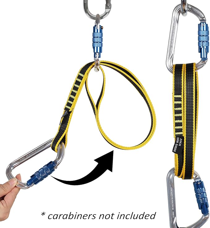 18mm Nylon Climbing Sling Runner 23KN CE2008/EN566 Certified - Webbing Straps for Outdoor Rock Climbing, Rappelling, Swing, Yoga Hammock etc
