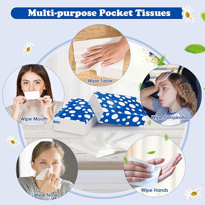 25 Pack Pocket Tissues 250 Sheets Small Mini Travel Size Tissue Packs 3 Ply Unscented with Unique Embossing Process Individual Portable Tissue Pack for Purse Travel Camping