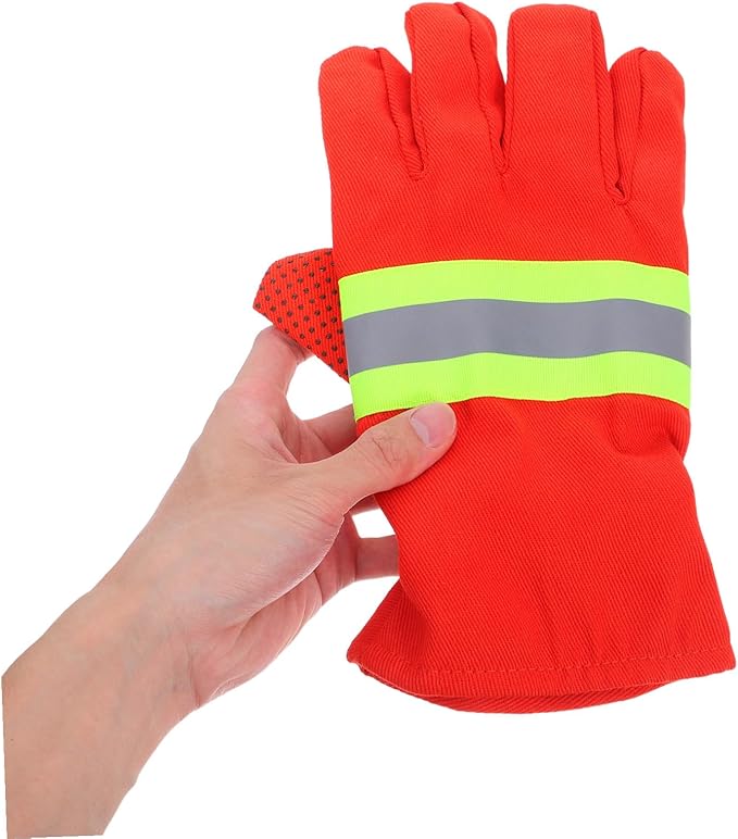 2 Pairs Heat Resistant Firefighter Gloves with Breathable Lining for Men and Women Fire-Resistant Protective Gear for High Temperature Firefighting and Rescue Operations