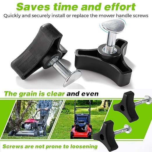 2 Sets Lawn Mower Handle Bolts,Triangular Handle Replacement Screws for Most Honda Lawn Mowers,Universal Lawn Mower Parts & Accessories Kit,Easy to Replace