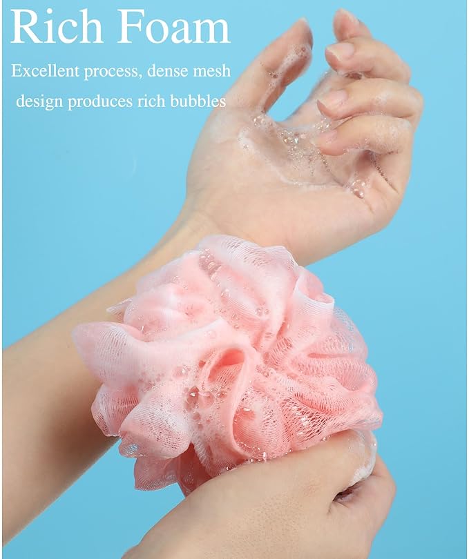 CHENGU 80 Pcs Loofah Sponge Bath Sponges for Shower, 20g (Novel Colors)