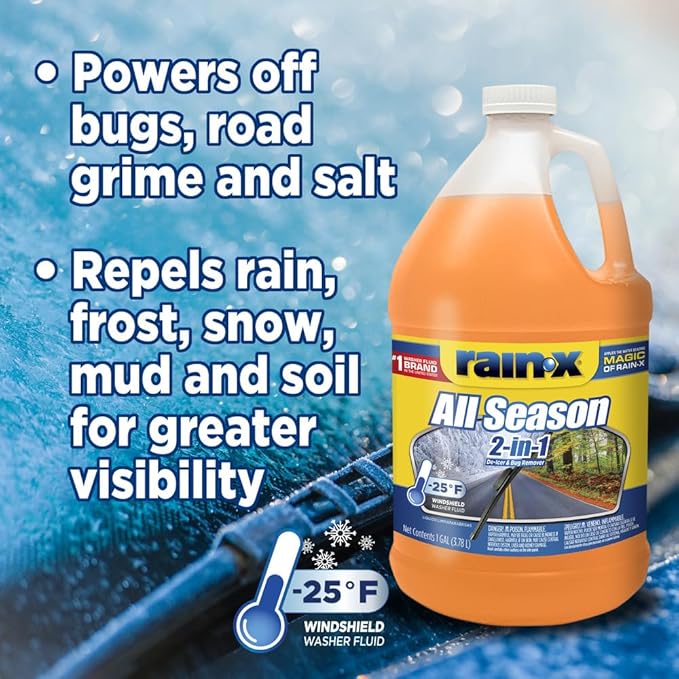Rain-X All Season 2-In-1 Windshield Washer -25°F - 1 Gallon (Pack of 6)