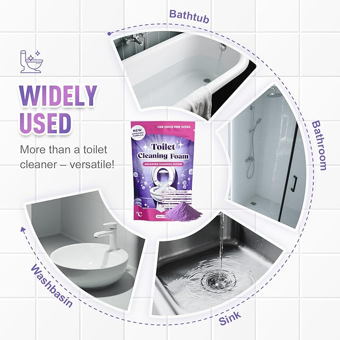 Toilet Cleaner, 2025 New Toilet Bowl Cleaner Toilets Cleane, Toilet Bowl Cleaners, Powerful Foaming Toilets Bowls Cleaner, Self Activating Miracle Powder for Toilet Bowl cleaning (1)